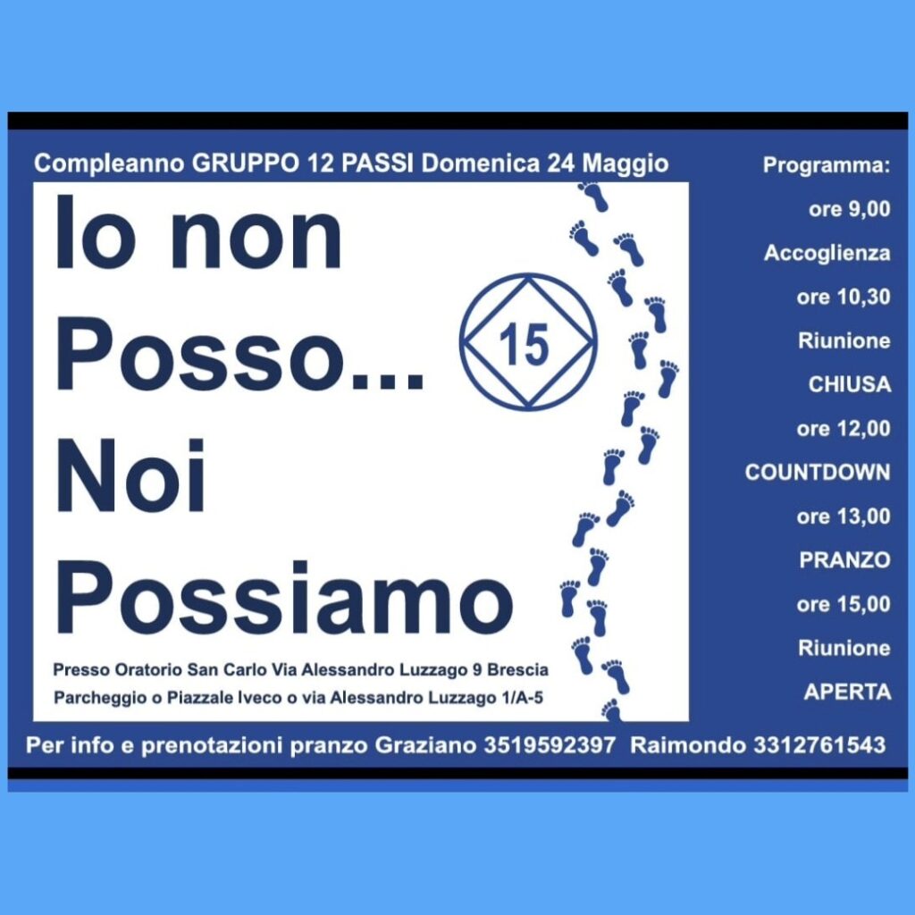 Compleanno del gruppo 12 Passi. Maggio 2026