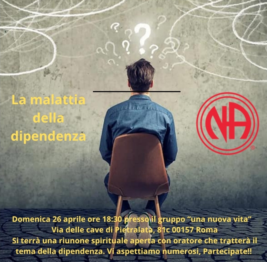 Riunione con oratore al gruppo “Una nuova vita”. Aprile 2026